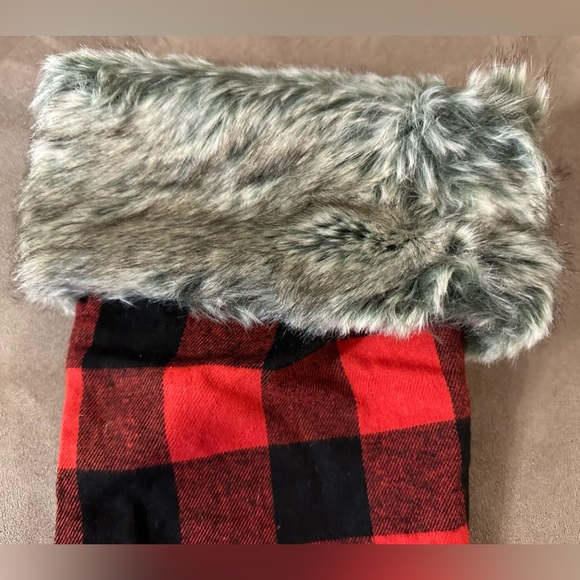 Eddie Bauer Plaid Christmas Stocking Holiday Decor Sherpa Fleece Trim 11X16 - Picture 2 of 16